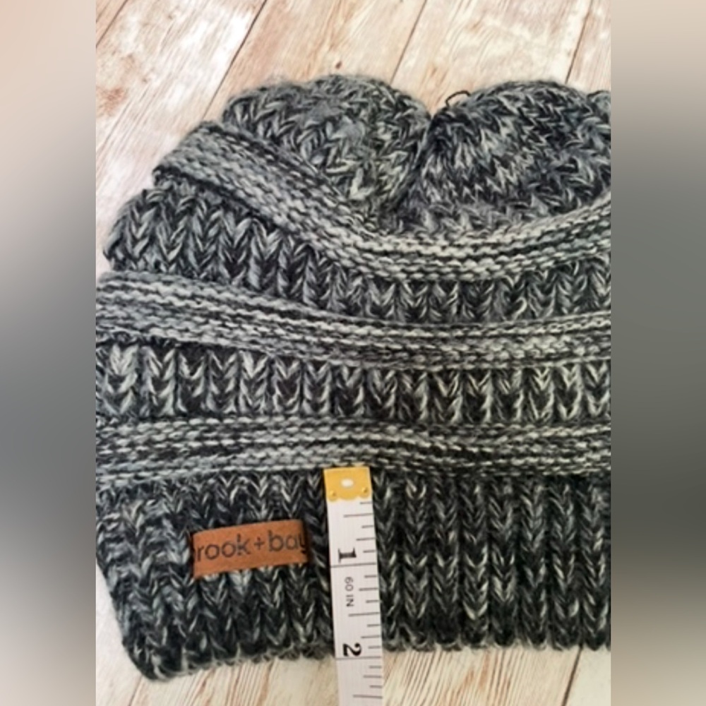Brook + Bay Women's Adult Winter Cozy Knit Beanie Hat Gray - Picture 11 of 14